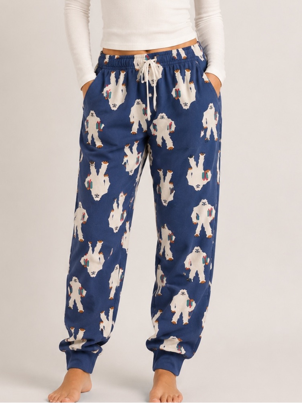 Old Navy Patterned Flannel Pajama Pants featuring a Christmas Abominable Snowman